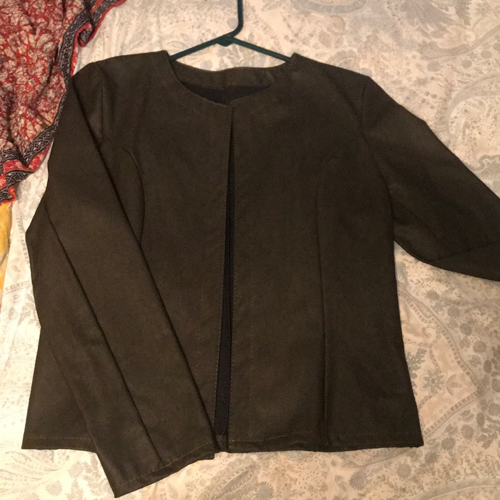 Leathery jacket, olive colored, from Venice